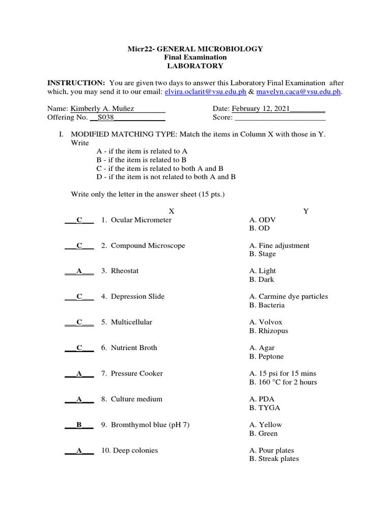 Microbiology Laboratory Final Exam Guide | PDF | Colony Forming Unit ...