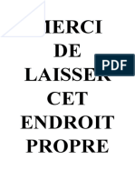 Merci de Laisser Cet Endroit Propre