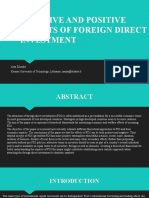 Negative and Positive Effects of Foreign Direct Investment