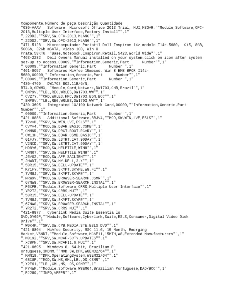 Dell Inspiron 14z 5423 Components List | PDF | Computer Hardware ...