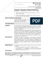 Norme Française Homologuée: Prises de Courant Pour Usages Domestiques Et Analogues - Systèmes 6 A / 250 V Et 16 A / 250 V