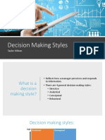 Decision Making Styles: Taylor Wilson