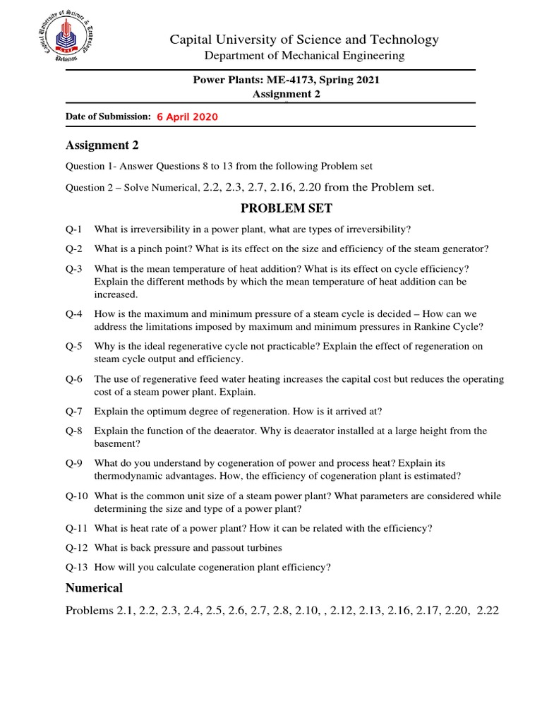 Power Plant Assignment Overview | PDF | Technology & Engineering