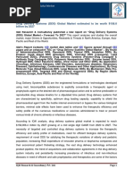 Drug Delivery Systems (DDS) Global Market - Forecast To 2027