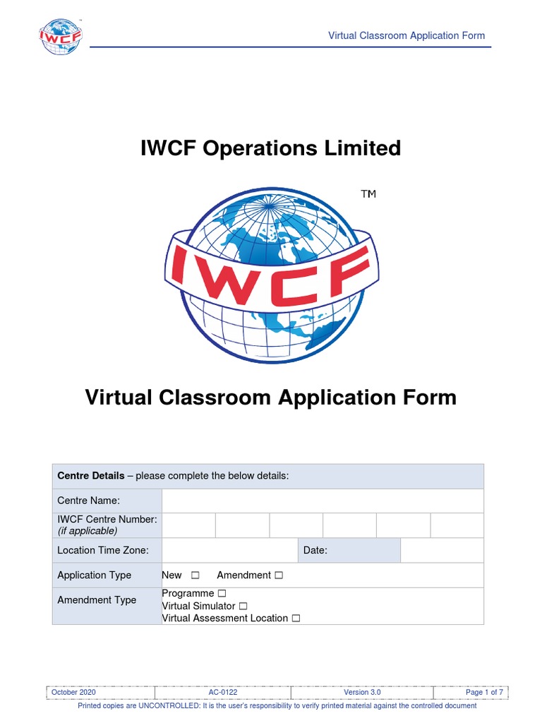 Virtual Classroom Accreditation Form | PDF | Distance Education ...