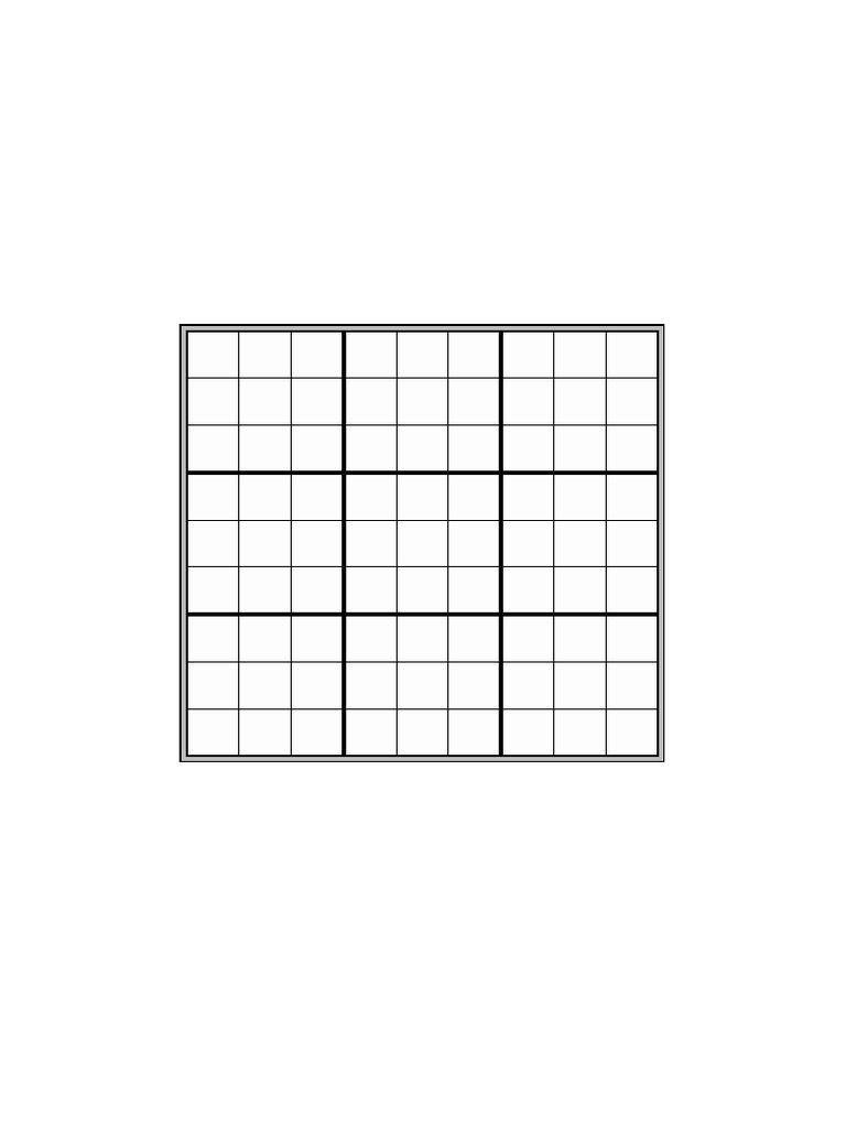 Sudoku Blank Grid | PDF for Free Printable Blank Sudoku Grids