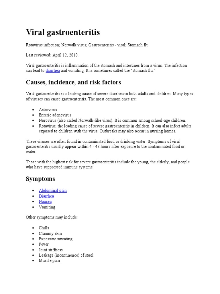 Understanding Viral Gastroenteritis Symptoms | PDF | Diarrhea | Medicine