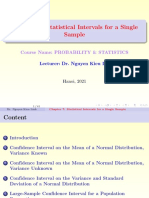 Chapter 7: Statistical Intervals For A Single Sample: Course Name: Probability & Statistics