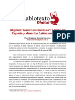 Call For Papers Revista Diablotexto 2020 - Univ de Valencia - Coord Mariela Sanchez