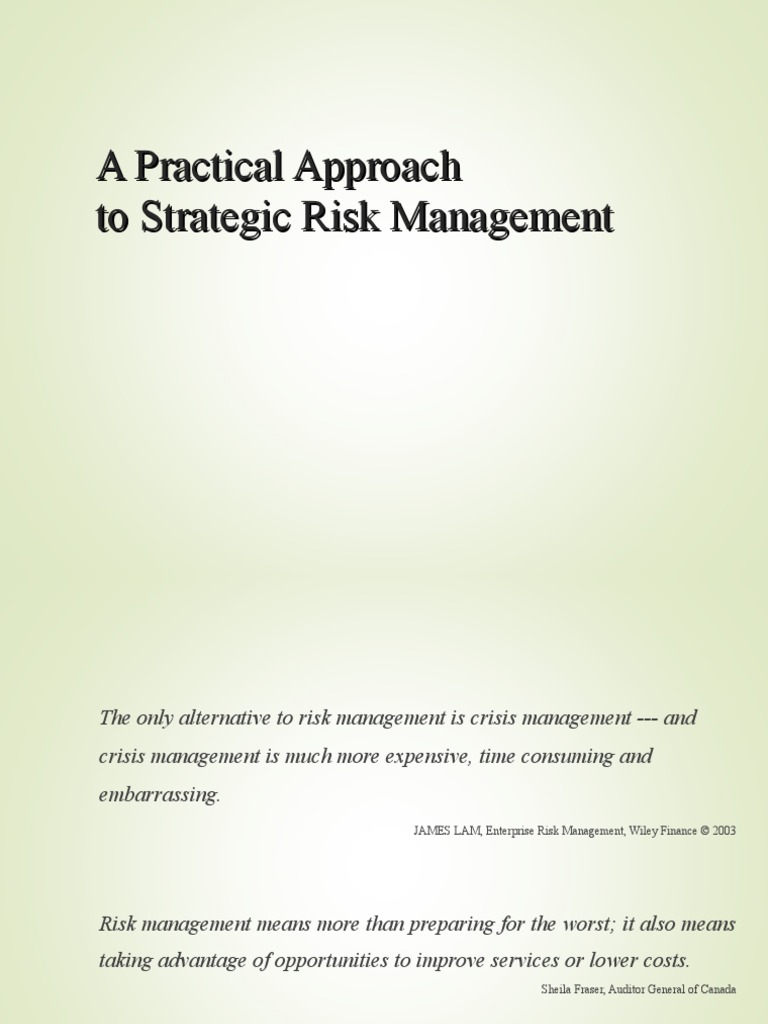 A Practical Approach To Strategic Risk Management | PDF | Risk | Risk ...
