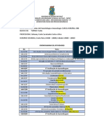 Cronograma de aulas de Parasitologia e Imunologia