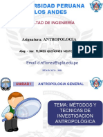 METODOS Y TECNICAS DE INVESTIGACION ANTROPOLOGICA