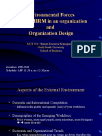 Environmental Forces Affecting HRM in An Organization and Organization Design