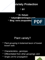Plant Variety Protection: BY Dr. Kalyan