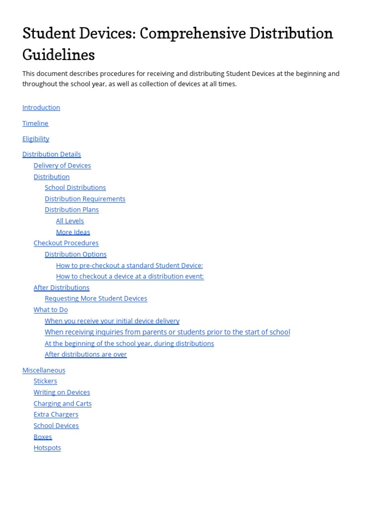 Student Device Distribution Guidelines | PDF | Point Of Sale | Chromebook
