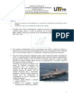 Termodinâmica A - Lista de Exercícios 05 sobre a 1a Lei da Termodinâmica