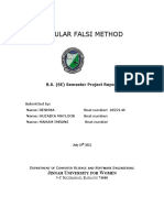 Regular Falsi Method: B.S. (SE) Semester Project Report