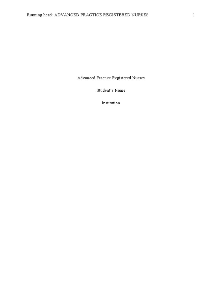 Advanced Practice Registered Nurses | PDF | Nurse Practitioner | Nursing