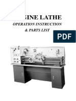 Engine Lathe: Operation Instruction & Parts List