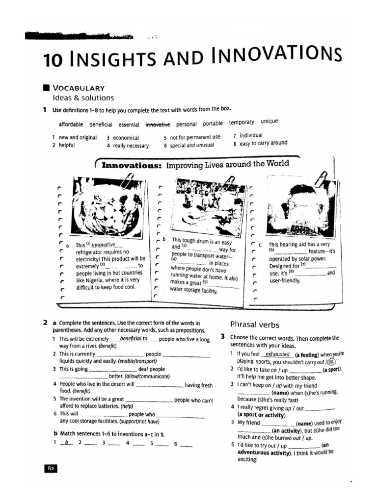 Big Picture b1 WORKBOOK Unit 10 W. | PDF
