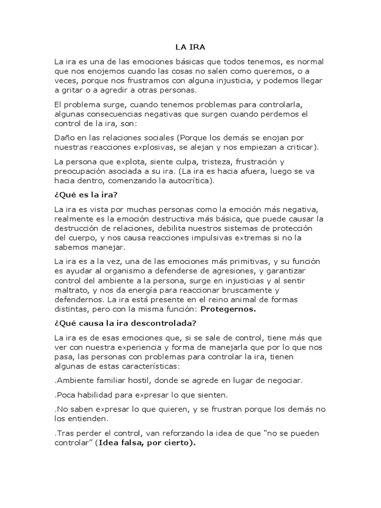 Controlando la Ira: Estrategias Efectivas | PDF | Ira | Las emociones