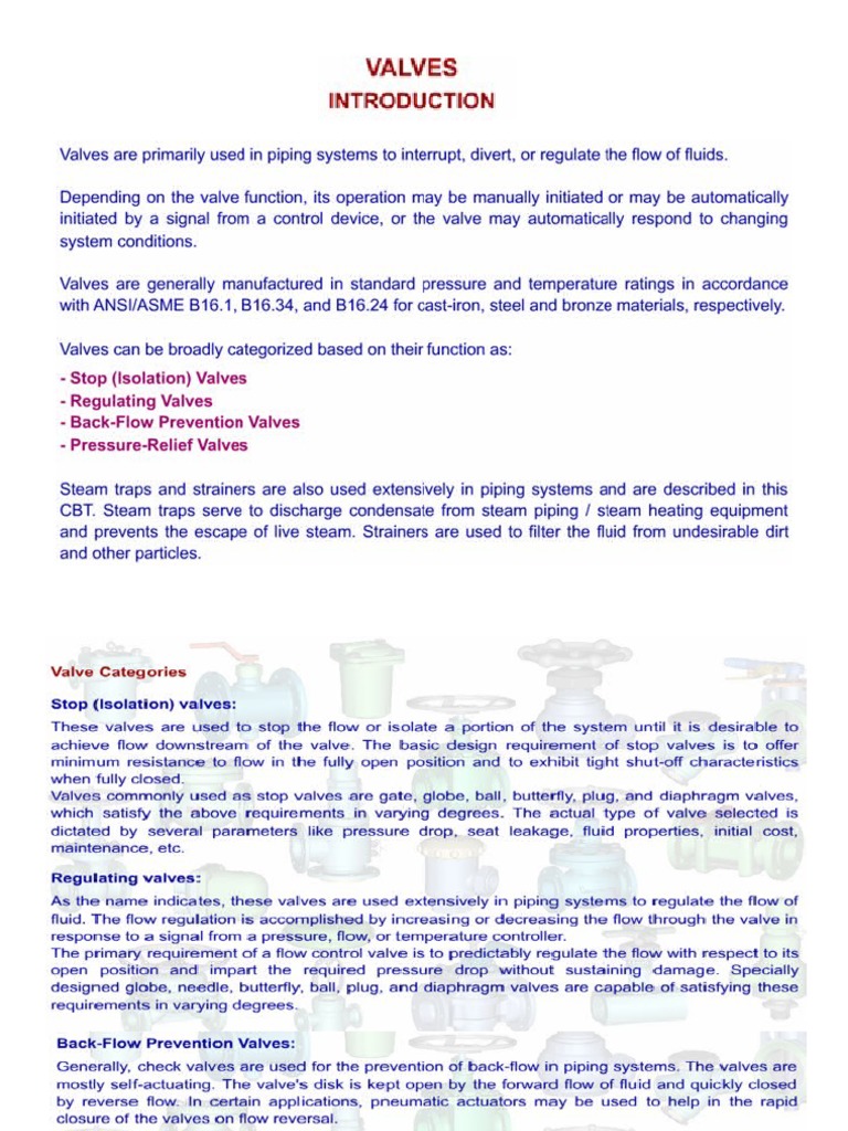 Valves Introduction 01 - 1 | PDF