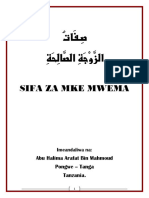 Sifa Za Mke Mwema: Abu Halima Arafat Bin Mahmoud Pongwe - Tanga Tanzania