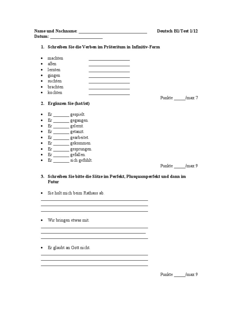 Prvi Test B1 Mart 2020 | PDF