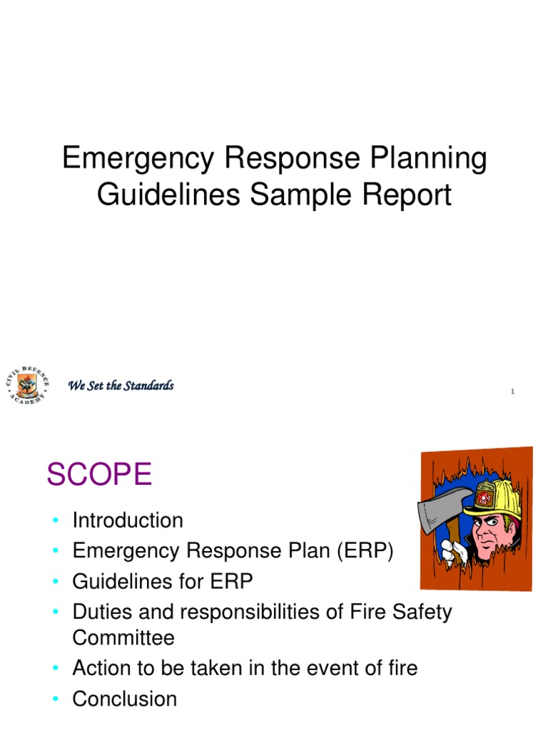 Emergency Response Planning Guidelines Sample Report PDF Emergency
