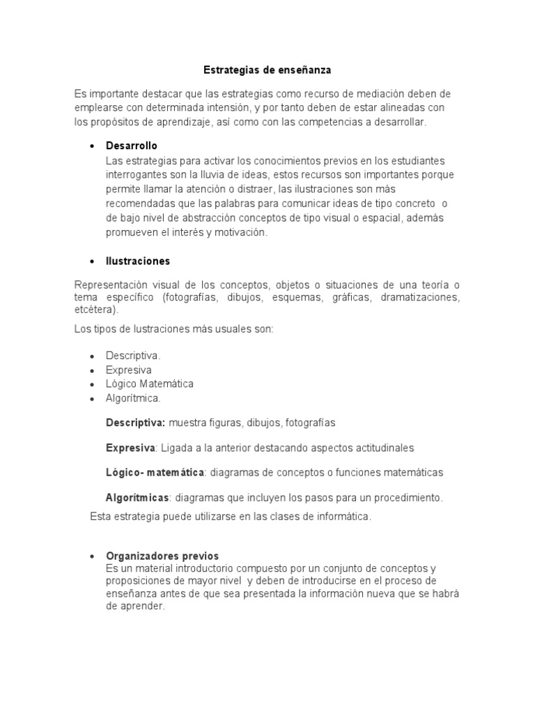 Estrategias de Enseñanza - Docx 2019 | PDF | Aprendizaje | Maestros