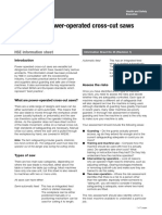 Safe Use of Power-Operated Cross-Cut Saws: HSE Information Sheet