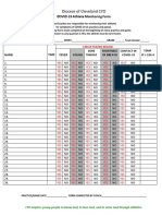 Diocese of Cleveland CYO: CCCCCCCOVID-19 Athlete Monitoring Form