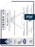 Certificado ISO 9001 Plasson Israel