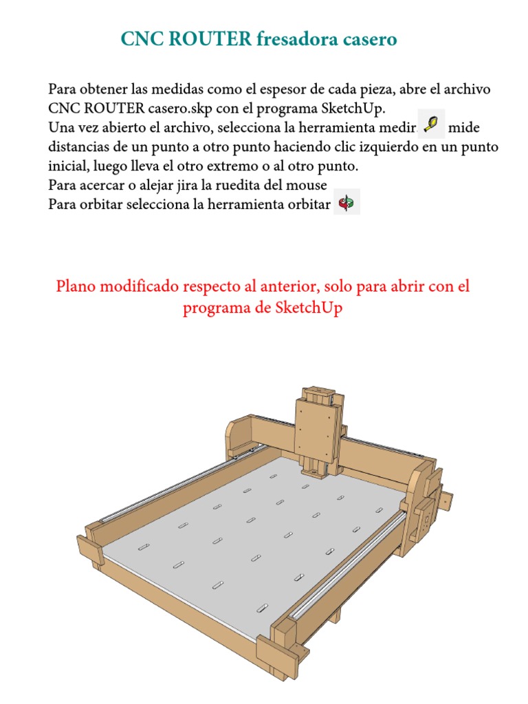 Medidas para Router CNC en SketchUp | PDF