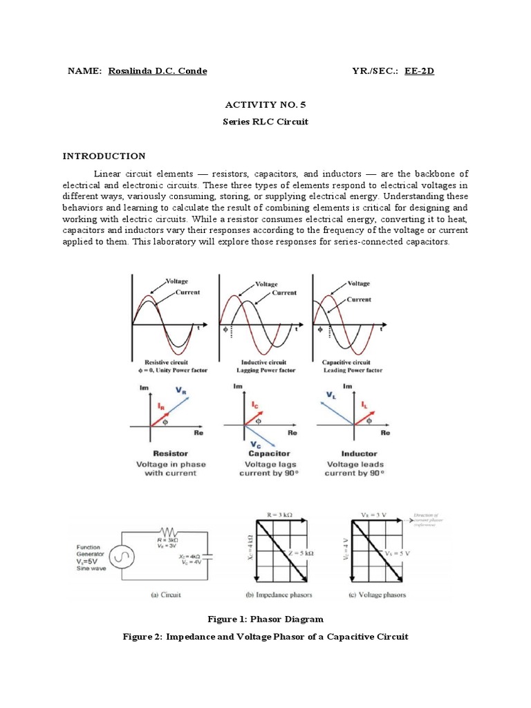Analysis of Impedance, Reactance, and Phase Angles in a Series RLC