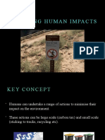 Minimising Human Impacts