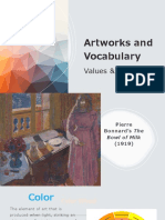 Artworks and Vocabulary: Values & Memories