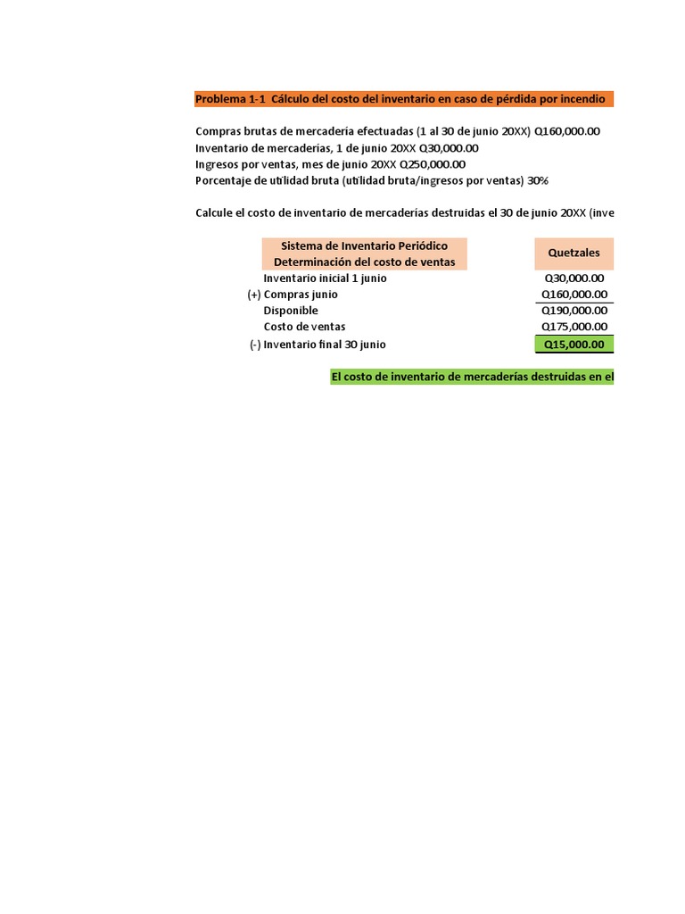 Cálculo de Costo de Inventario 2020 | PDF | Inventario | Contabilidad