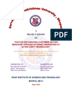 A Project Report ON: "Factor Influencing Customer Buying Behavior Through Internet-Marketing at Ultra Light Technology"