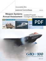 Gao Weapon Systems Annual Assessment Updated Program Oversight Approach Needed