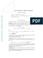 CONSECUTIVE PRIMES IN SHORT INTERVALS ARTYOM RADOMSKII - Proc Steklov Institute - Maynard - Radziwill-Matomaki