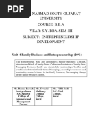 Unit-4 Family Business and Entrepreneurship (20%)