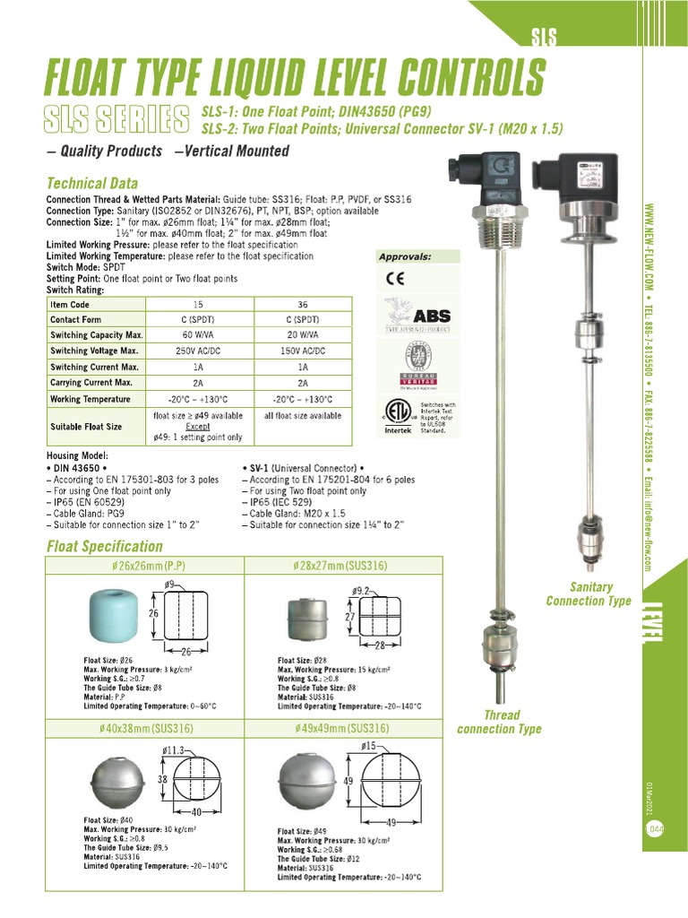 SLS Series Level Switch PDF