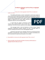 Assignment Nos.14 The Influence of Monetary and Fiscal Policy On Aggregate Demand