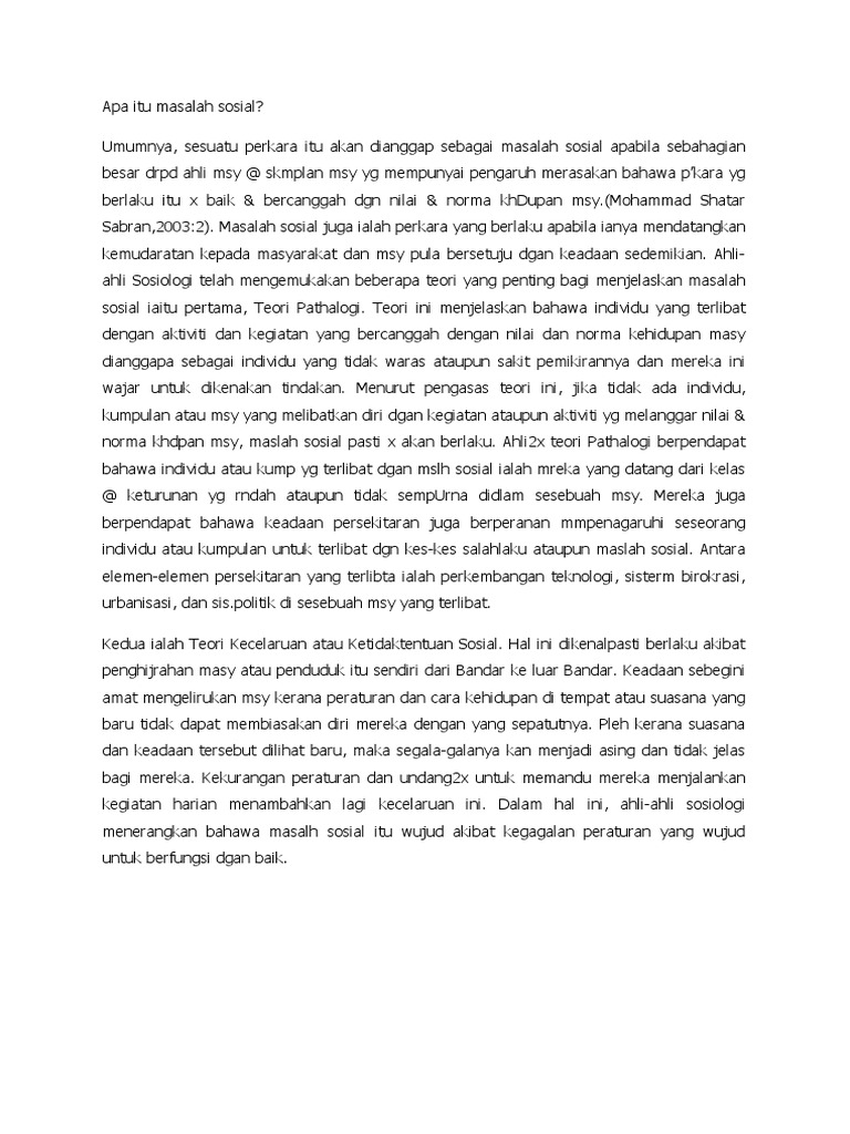 Apa itu masalah sosial