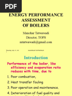 Energy Performance Assessment of Boilers: Manohar Tatwawadi Director, TOPS