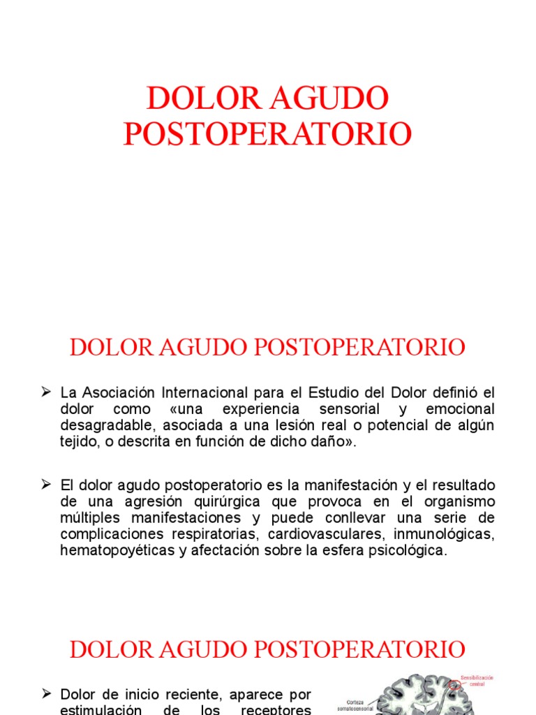 Dolor Agudo Postoperatorio | PDF