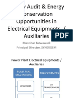 Energy Audit & Energy Conservation Opportunities in Electrical Equipments / Auxiliaries