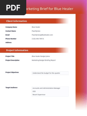 Task 2.3 (Marketing Brief)