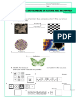 Patterns and Numbers in Nature and The World: Worksheet